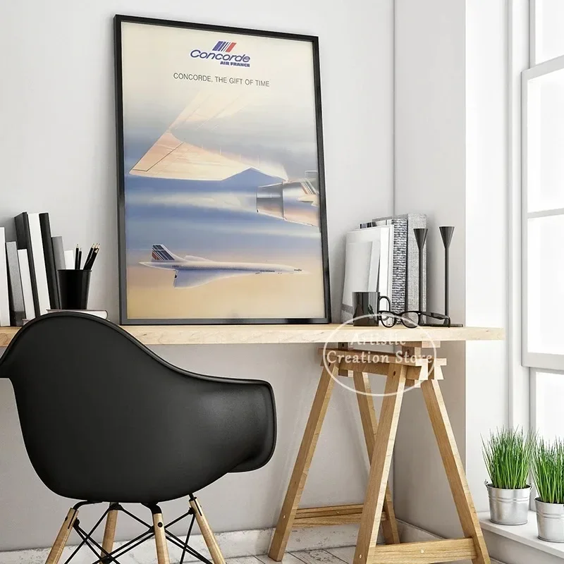 Art Canvas Painting Vintage Concorde Supersonic Aviation Poster Airplane Print Living Room Bedroom Wall Home Decoration Travel