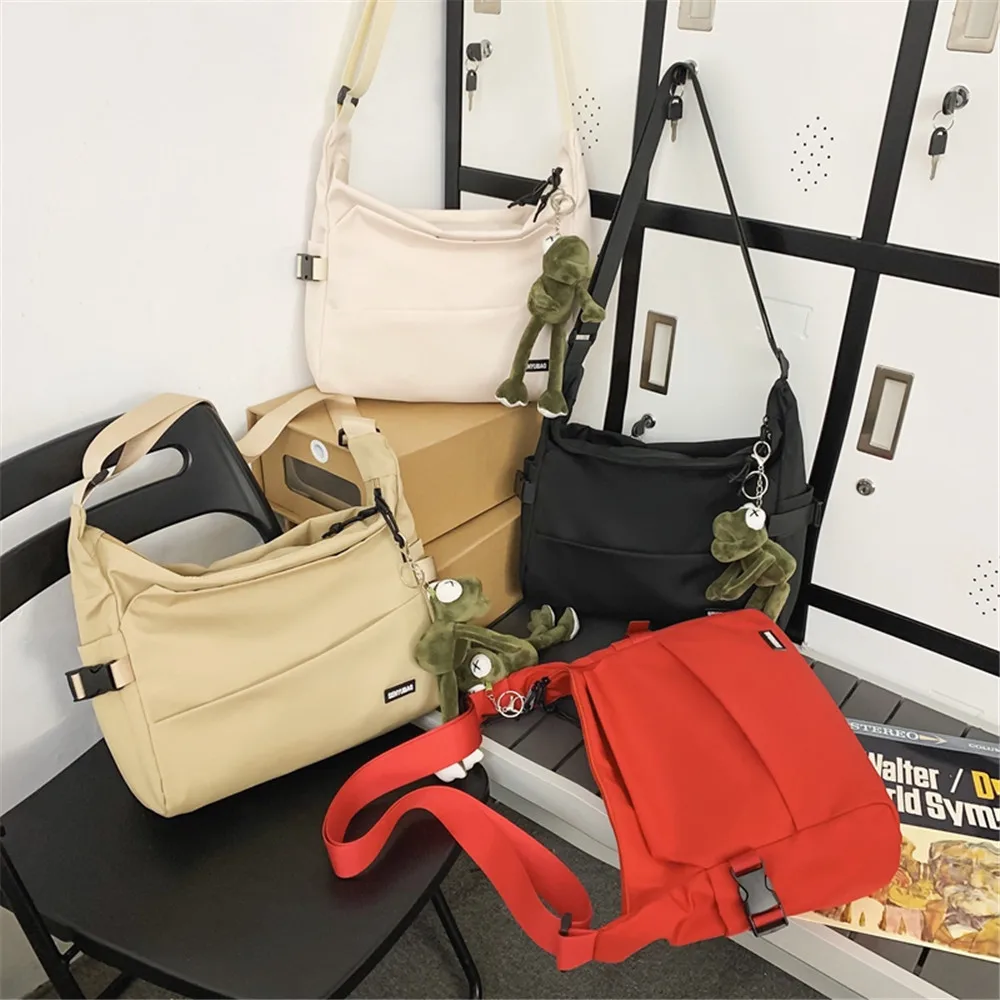 Fashion Women Canvas Shoulder Bags Youth Girs Casual Ladies Large Capacity Crossbody Bags Solid Handbag Messenger Bags for Women