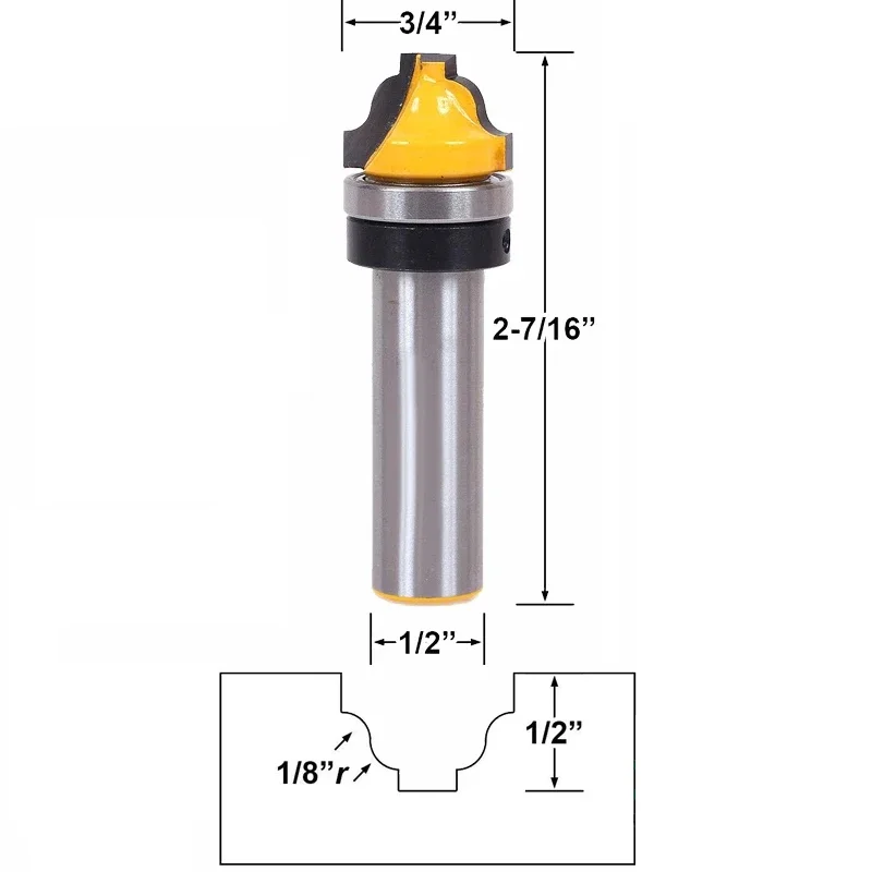 

1pc 12mm 1/2" Shank Faux Ogee Router Bit C3 Carbide Tipped Woodworking Cutters 12.7mm Wood Milling Cutter Carving