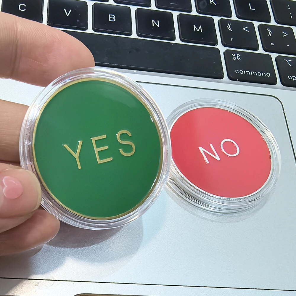 

4cm gold silver copper color YES NO decision double-sided coin enamel commenmorative medal