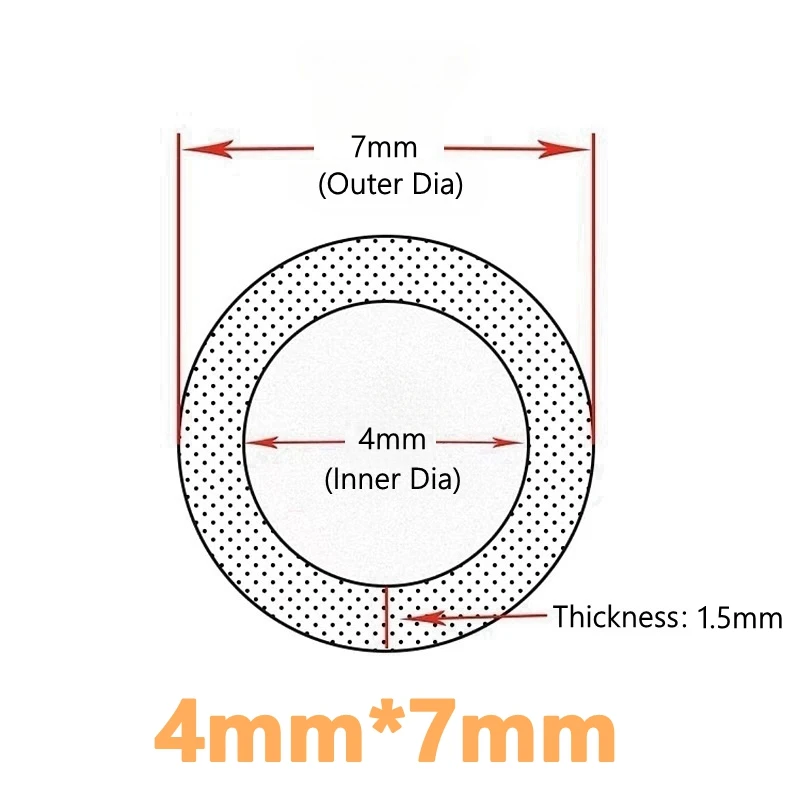 Food Grade Silicone Tube Drink Pipe Water Connector Soft High Temperature Resistance Multicolour 1/5 Meters I.D 4mm O.D 7mm