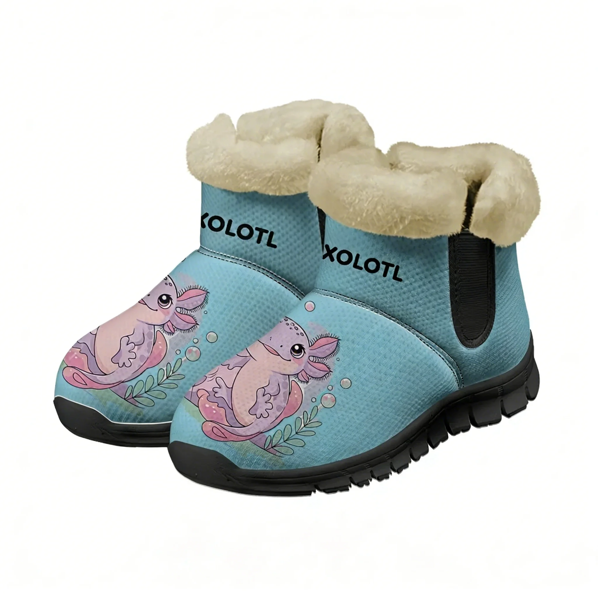

Зимние ботинки Axolotl для мужчин и женщин, теплые ботинки для подростков, высококачественные персонализированные модные повседневные легкие кроссовки, обувь на заказ