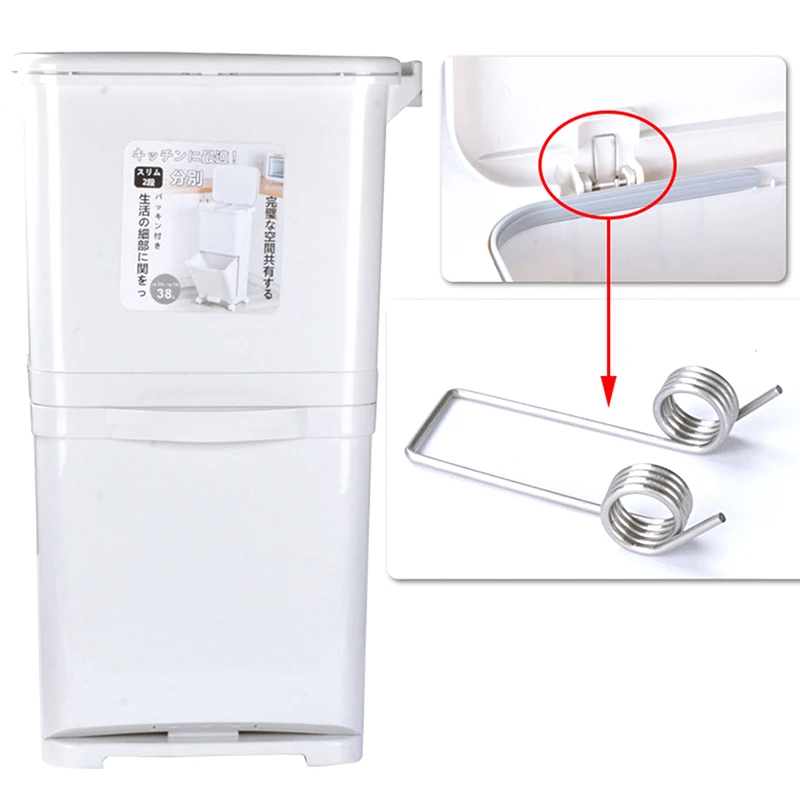 Garbage Can Adjustable Compress 1mm Double Torsion Spring Hand-operated Flip-top Storage Bucket Accessory