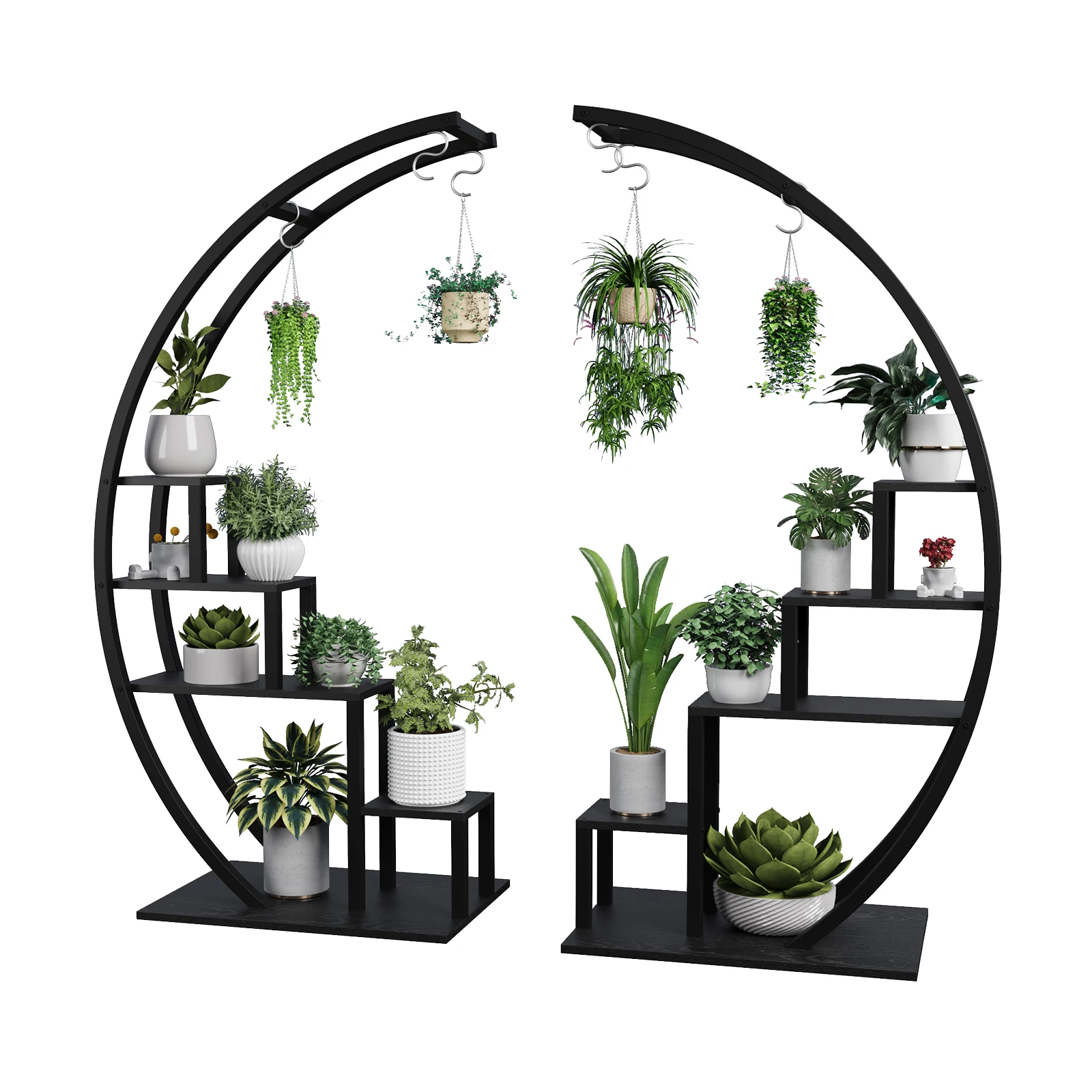 Plant Stand Indoor Outdoor, 5 Tier Heavy Duty Metal Plant Shelf, 56