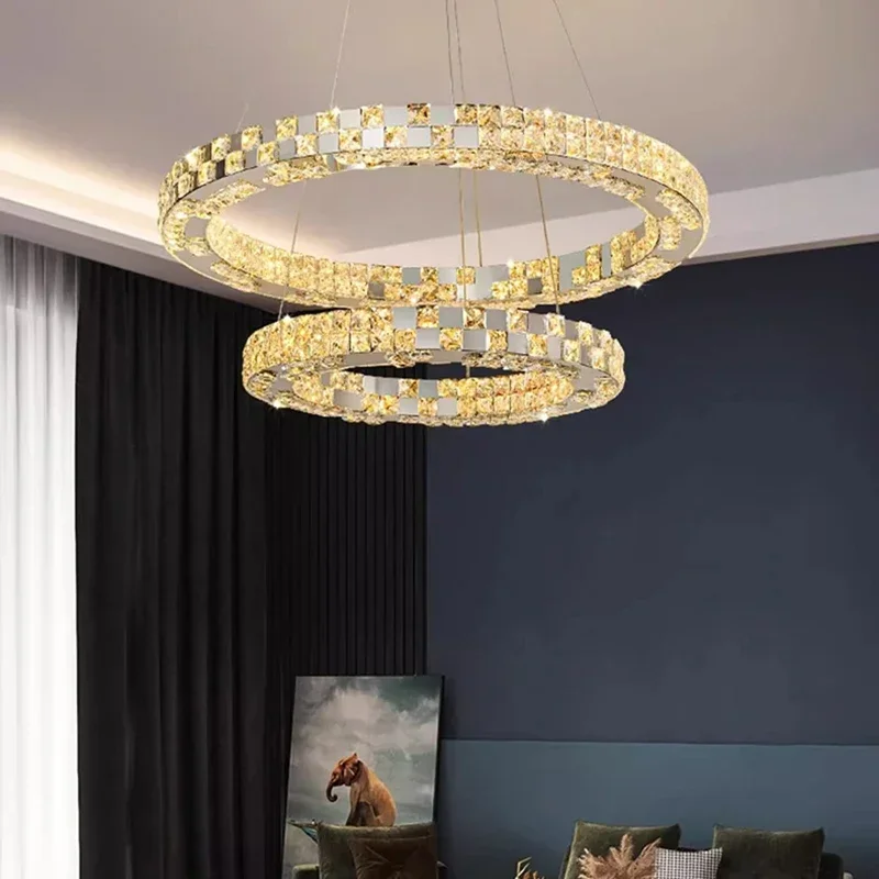 Modern Home Decoration Crystal Chandelier, Stair Pendant Lamp, Living Room Pendant Lights, Interior Lighting