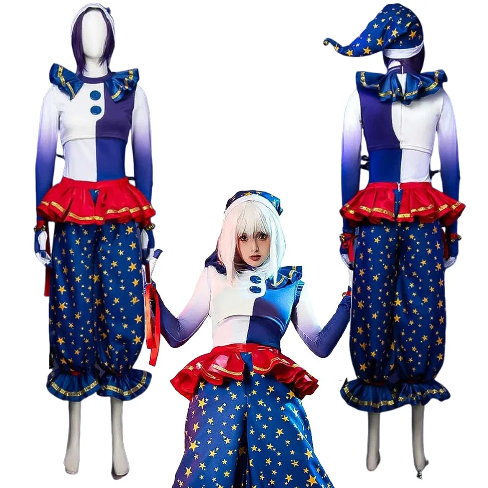 

Horror Game Bear Moondrop joker Cosplay Women Costume Outfits Adult Roleplay Halloween Dress Up Suit Carnival Party Clothing