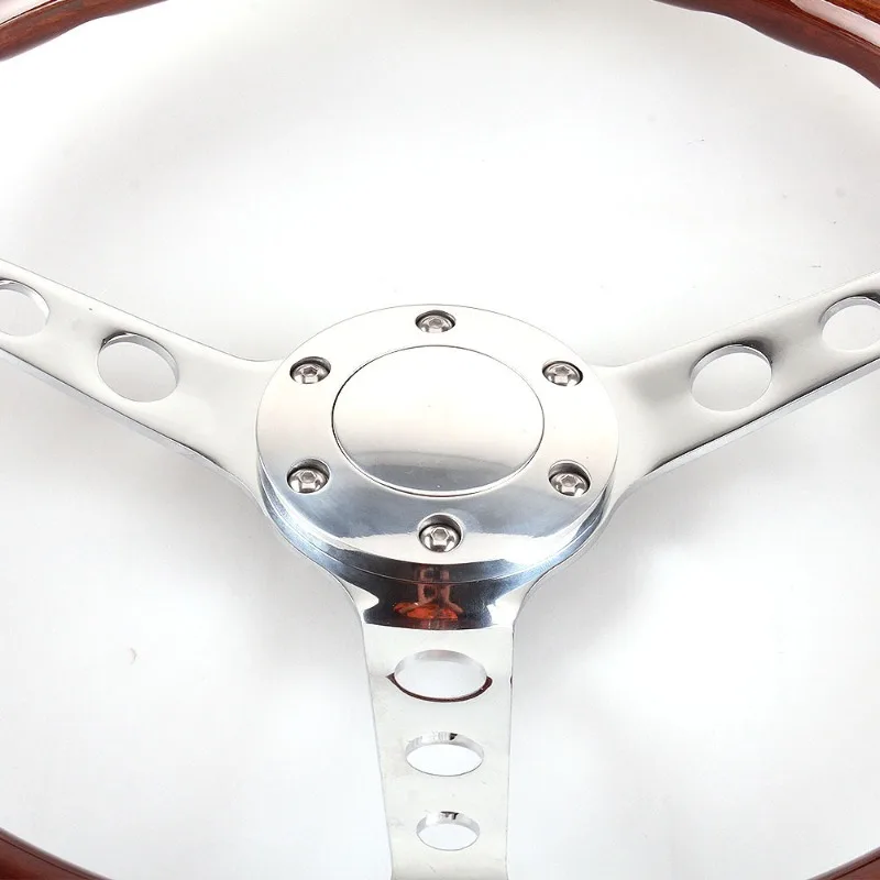 Roda Kemudi Modifikasi Mobil Roda Kemudi Kayu Solid 380MM, Roda Kemudi Universal Retro Mobil Klasik
