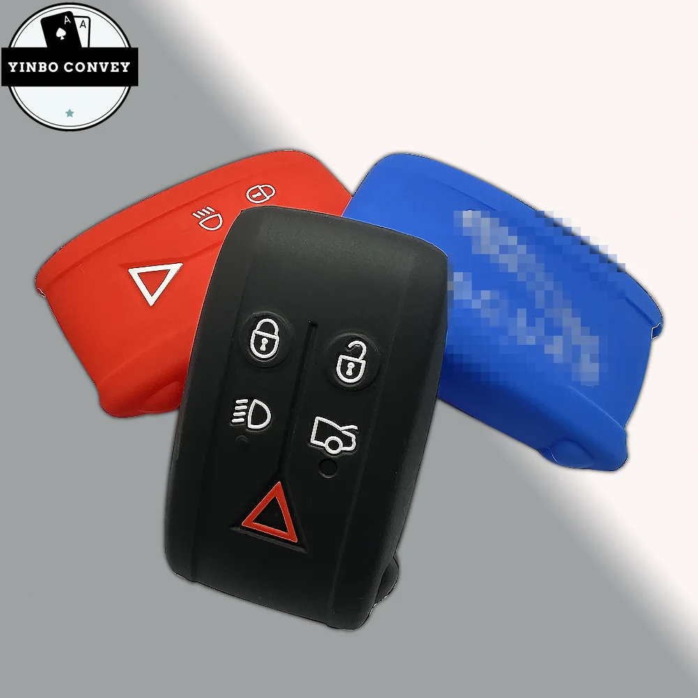 YINBO- 1PCS Silicone Key Protective Case Remote Car Key Logo For Jaguar XF XFR XK XKR 2009 2010 2011 2012 2013