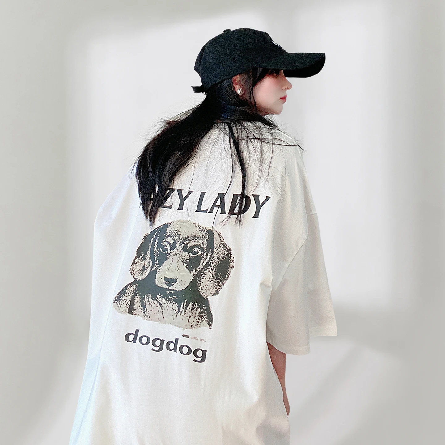 

Свободная женская футболка оверсайз с коротким рукавом, удлиненная, в корейском стиле, из дышащего хлопка, летняя модная модель