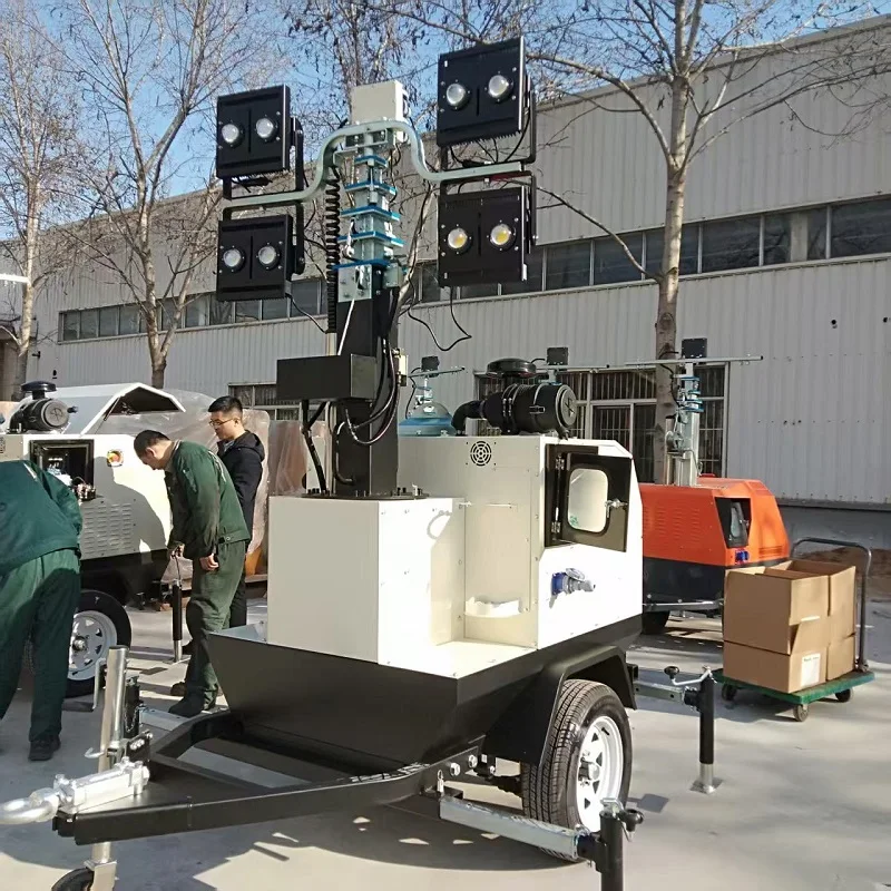 Electric Mast Lighting Tower 9M Light Source Diesel Fuel EPA CE Certified Looking For Distributor