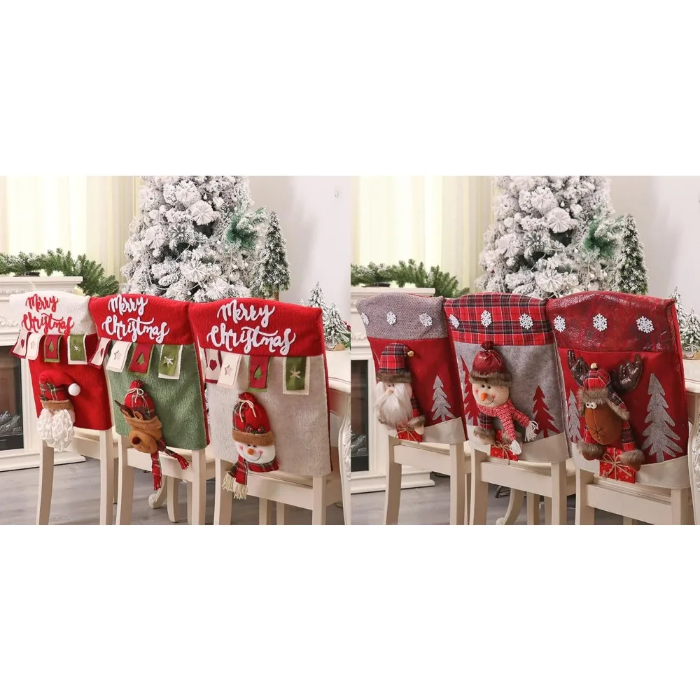 

(3-Dimensional Christmas Chairs Covers Set of 6 for an Extraordinary Christmas Dining Room UK