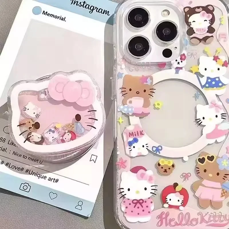Nieuwe Hello Kitty mobiele telefoonbeugel Cartoon Cartoon Mode mobiele telefoon Telescopisch frame Schattig meisje draagbaar opvouwbaar frame