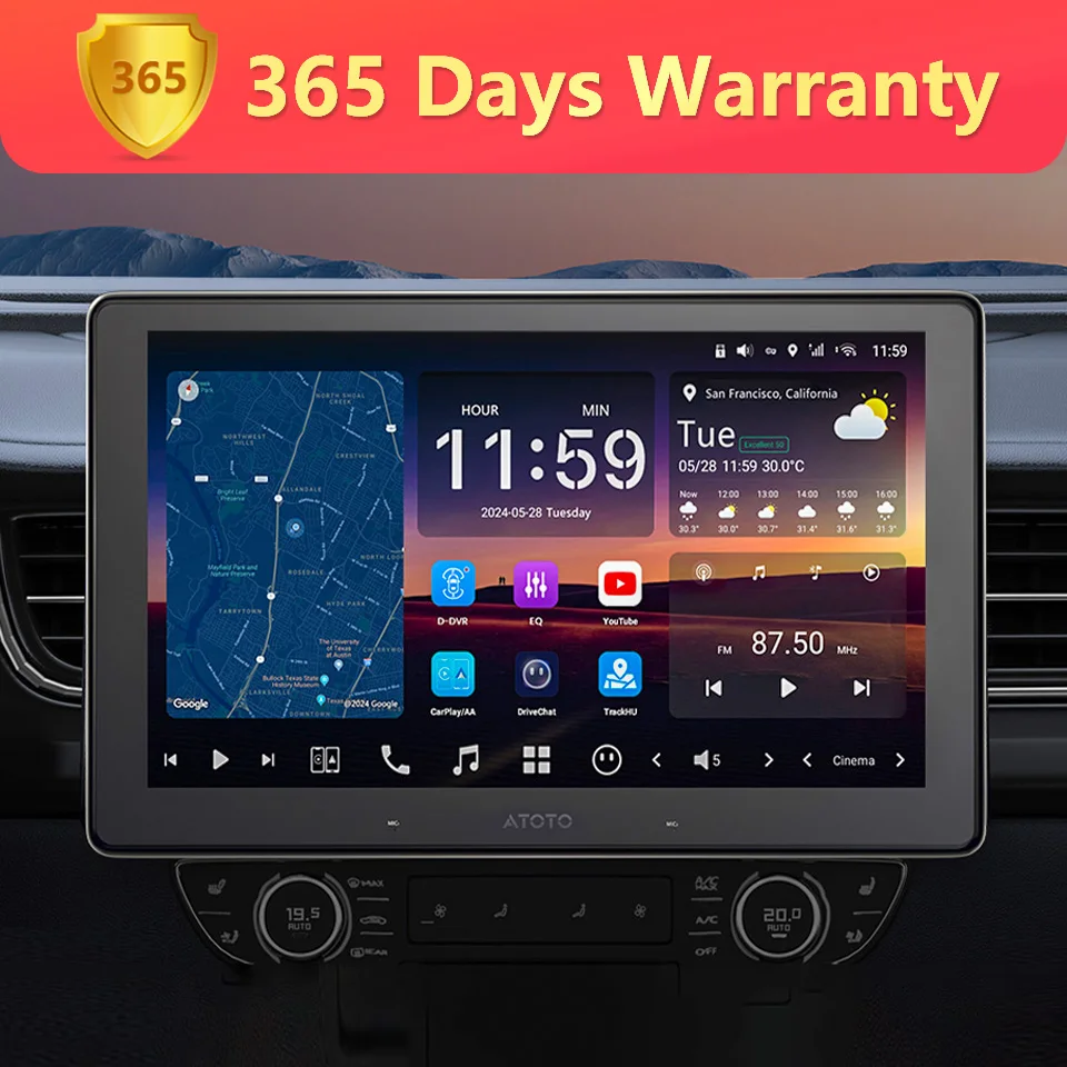 10 inch QLED Android Car Stereo 8G+128G Bluetooth Apple Carplay