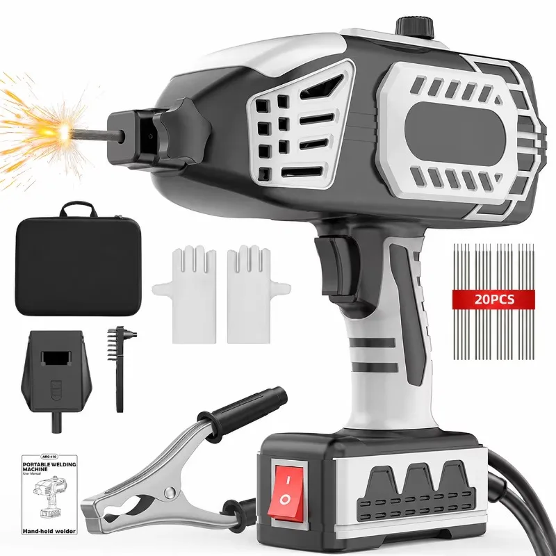 Household handheld MIG welder for metal welding, 220V/110V dual voltage, portable fully automatic inverter arc welder