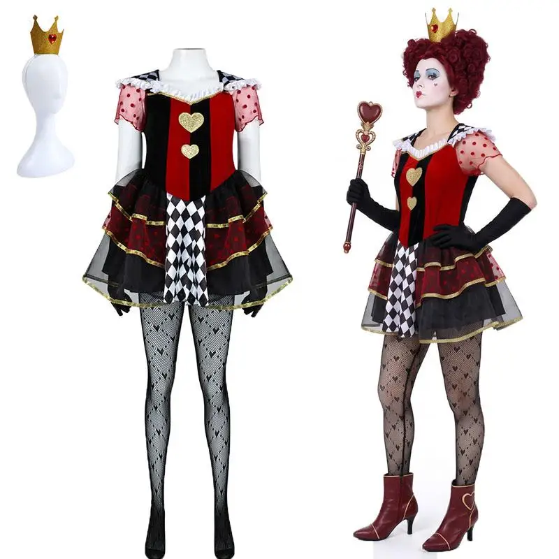 deluxe-womens-queen-of-hearts-poker-cosplay-costume-alice-in-wonderland-halloween-party-peach-heart-princess-fancy-short-dress