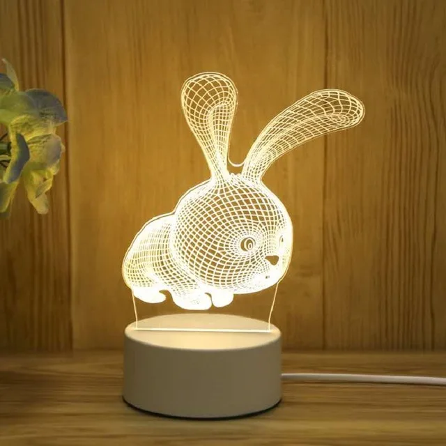 Luz de noche LED 3D roja para niños, lámpara de mesita de noche de mesa creativa, luz de oso de corazón romántico, decoración del hogar para niños, regalo de Navidad