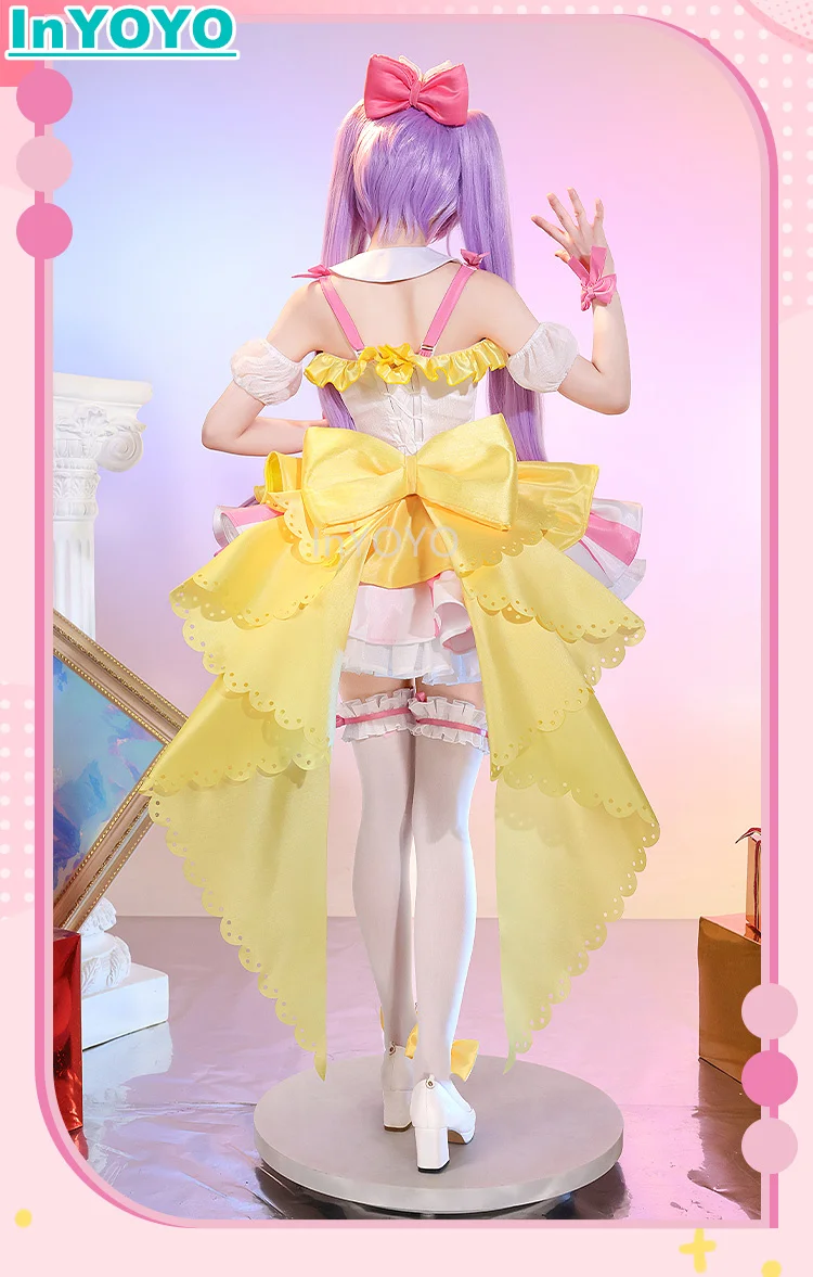 InYOYO-Manaka Laala traje de cosplay feminino, lindo lindo vestido Lolita, uniforme de Halloween, roupa de carnaval, dramatização, dramatização de anime