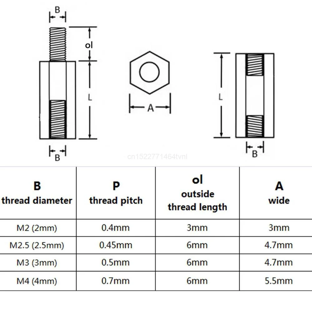 2/5/10/20/50pcs Thread M3*L+6mm Hex Brass Standoff Spacer Screw Pillar PCB Computer PC Motherboard Female Male Standoff Spacer