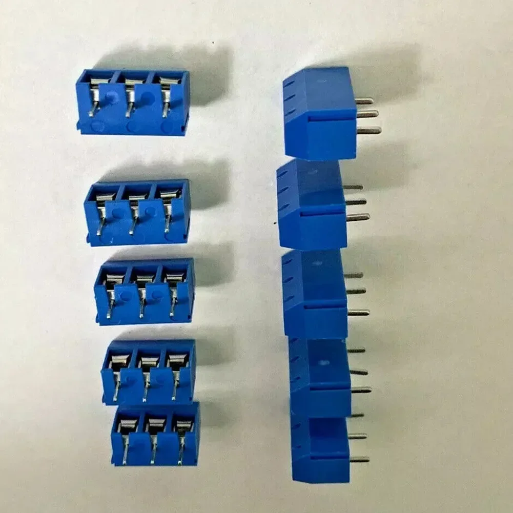 10pcs KF301-3P Terminal Blocks 3-Pin 5.08mm Blue Connect Terminal Connectors Screw Wire Adapter For DIY PCB Board Electronics