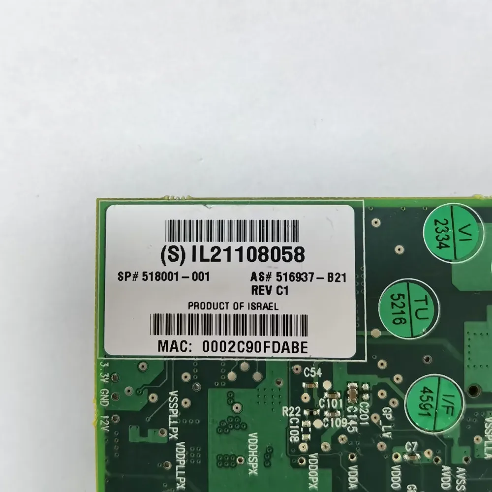 Y ストア HP 518001-001 516937-B21 MNPH29D-XTR ConnectX-2 デュアルポート 2x SFP+ ネットワーク NIC 10Gb PCI-e x8 用