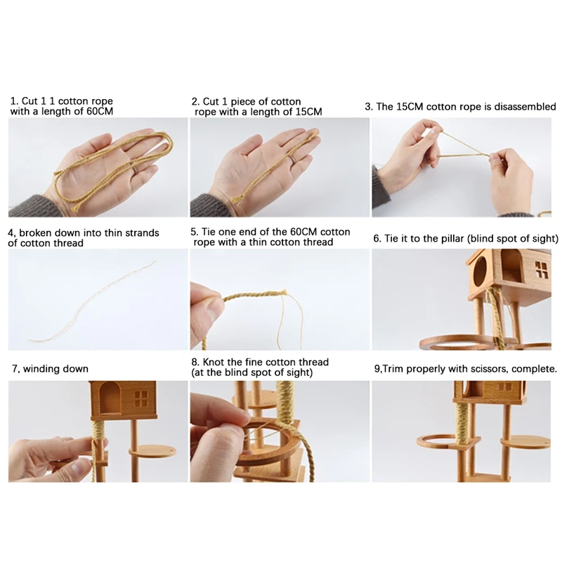 Dollhouse Furniture For 1/6 Bjd Doll House Accessories Wooden Cat Climbing Frame Miniature Ornaments