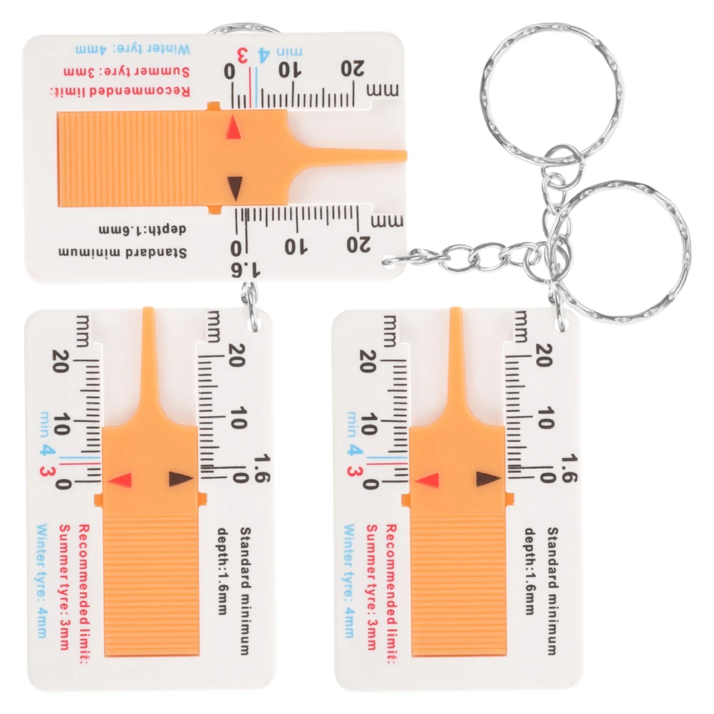 

3 шт., пластиковый измеритель глубины протектора шин, надежный точный инструмент для измерения износа автомобильных шин, портативные датчики протектора автомобиля