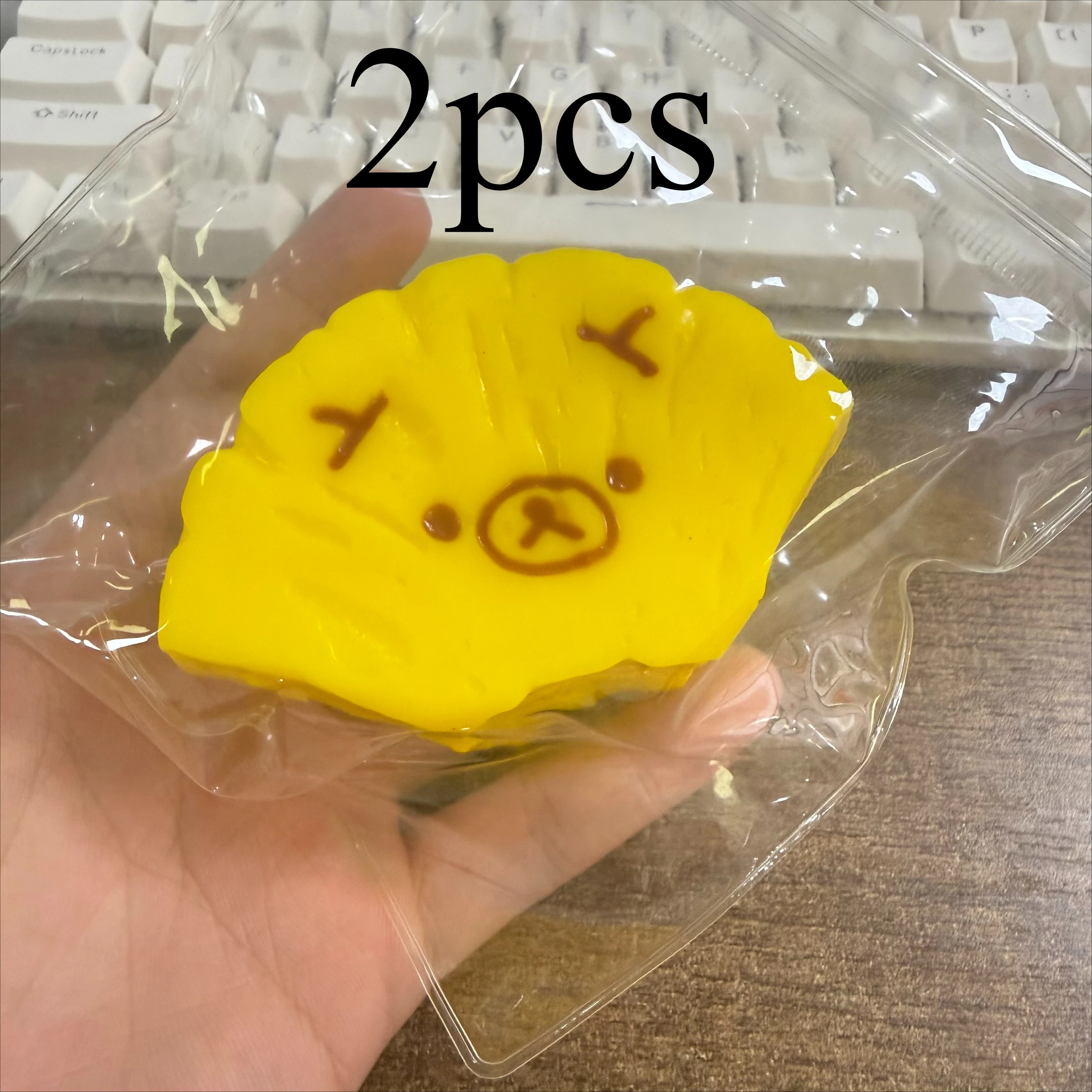 1pcs Handmade Squishy with Butter Texture! - Pineapple Bear Shaped to Relieve Stress - Food Grade Silicone S