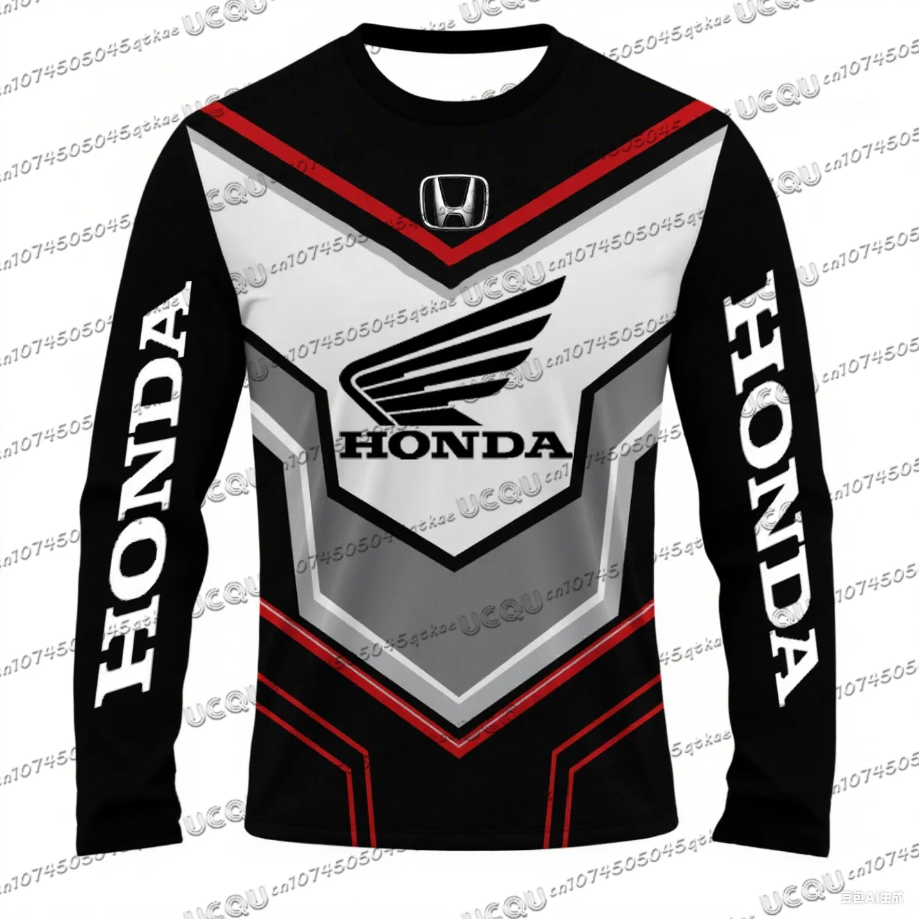 

Spring and Autumn 3D Printing Motociclista Biker Deportiva Quick Drying Long Sleeved Honda Riding T-shirt Tops For Men And Women