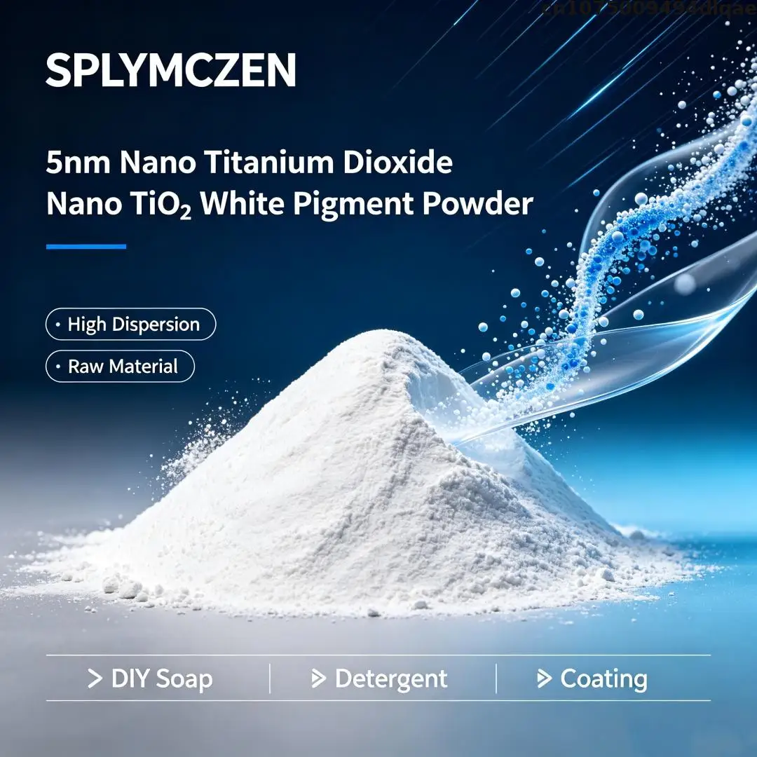 SPLYMCZEN TiO2 White Pigment Powder 5nm Nano Titanium Dioxide Nano High Dispersion Raw Material DIY Soap Detergent Coating