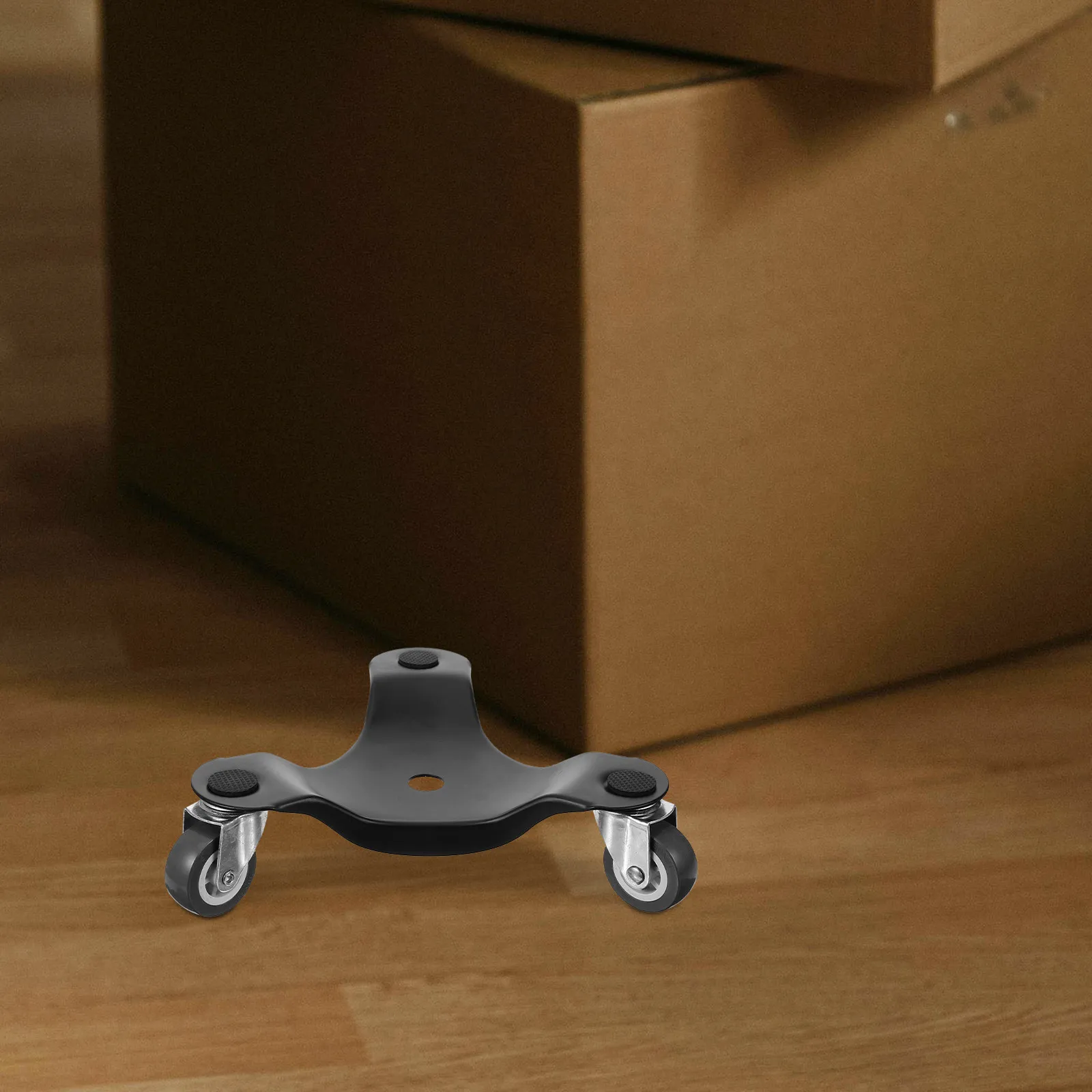 3-Wheel Furniture Moving Dolly Heavy Duty Carbon Steel Frame with Extra-Large Rubber Swivel Wheels for Sofa Cabinet Appliance