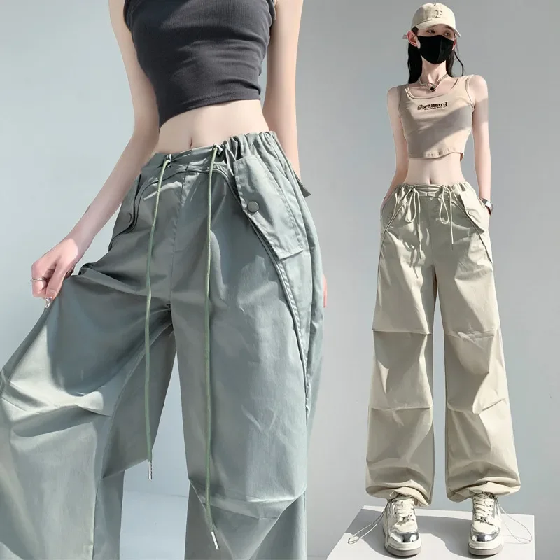 الربيع الصيف المرأة Sweatpants الكورية أزياء خمر المتناثرة نمط عارضة الصلبة فضفاض البضائع السراويل الشارع الشهير النساء ركض