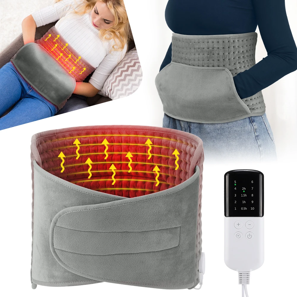 2 In 1 Electric Heating Waist Belt Hand Warmer 10 Gears Abdominal Lumbar Uterus Warming Pad Thermal Blanket Winter Heater Gifts