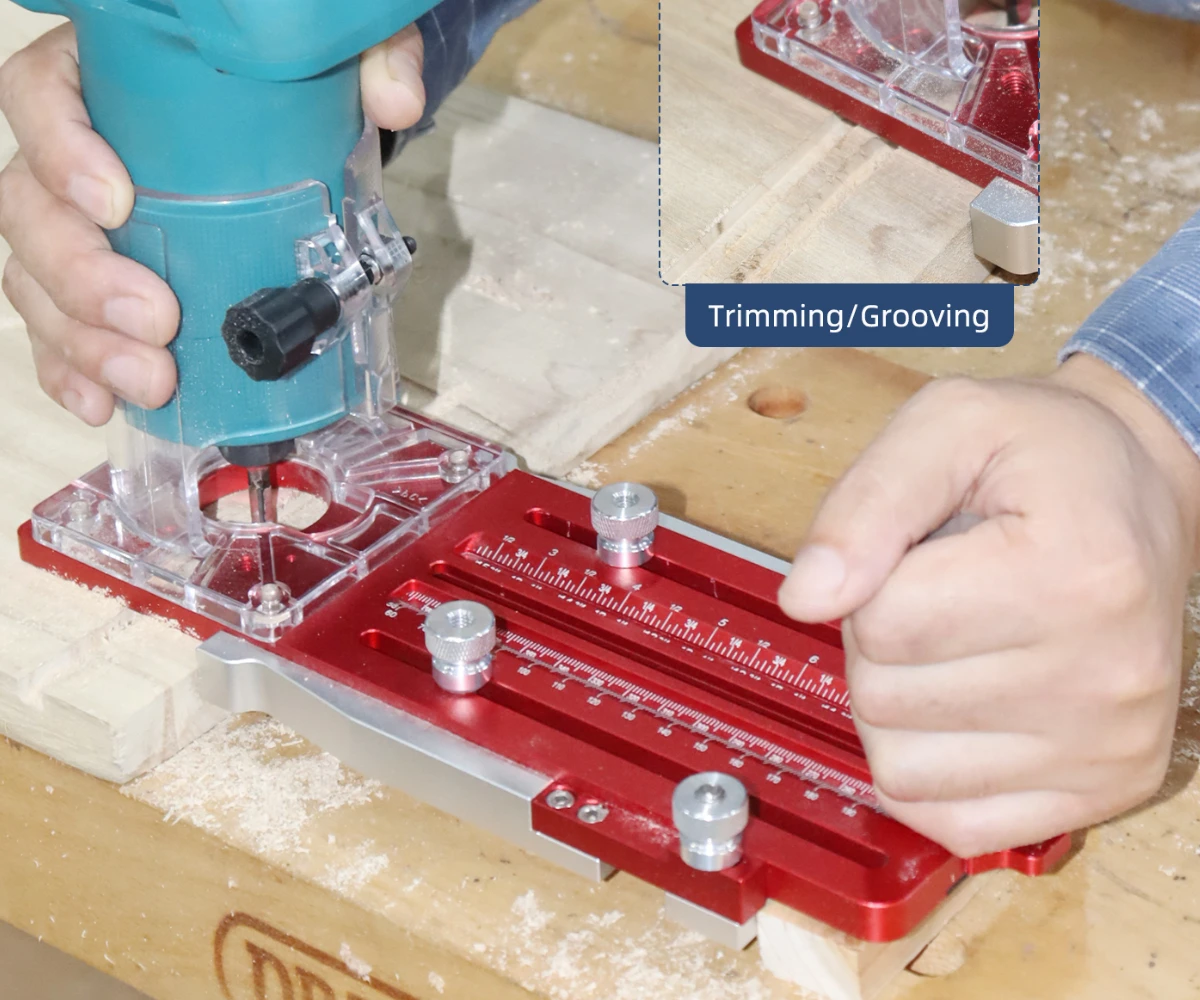 ENJOYWOOD Multifunctionele Router Insteekmal Deurscharnier Sjabloon Geleiderail Adapter Ronde Steken voor Hout Trimmen & Groef