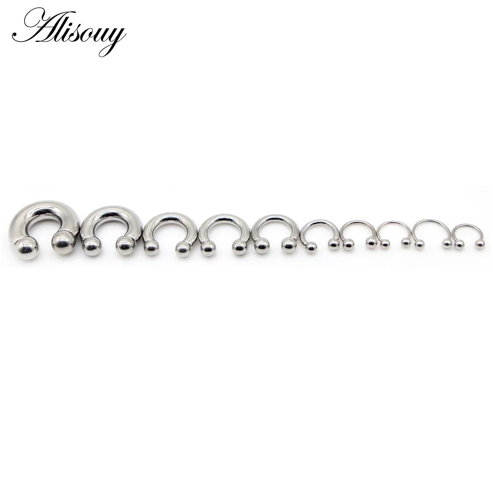 1 Piece Big Stainless Steel Captive Hoop Rings Nose Ring Tragus Ear Piercing Nose Closure Bar Lips Large Body Jewelry