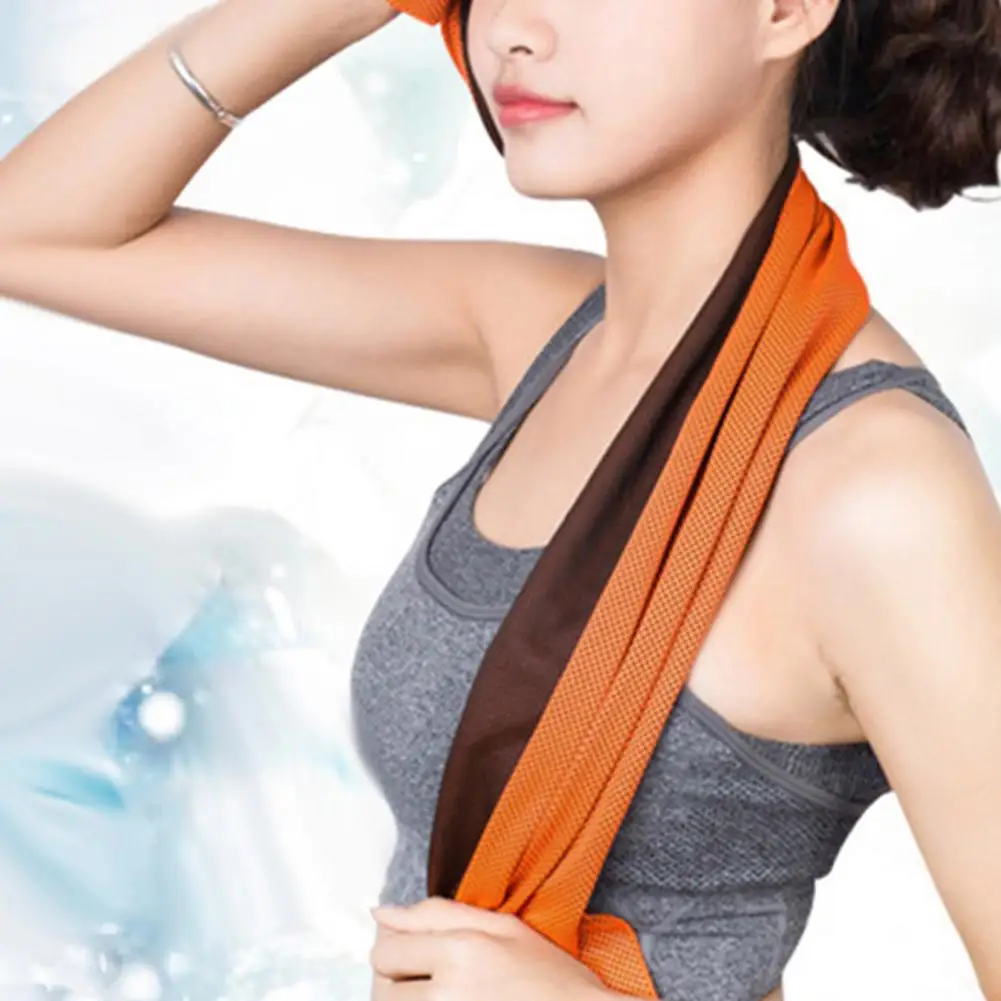 27*85cm Sport Towel Summer Cooling Texture Yoga Gym Towel Lightweight Breathable Soft Fluffy Foldable Running Towel For Bathroom