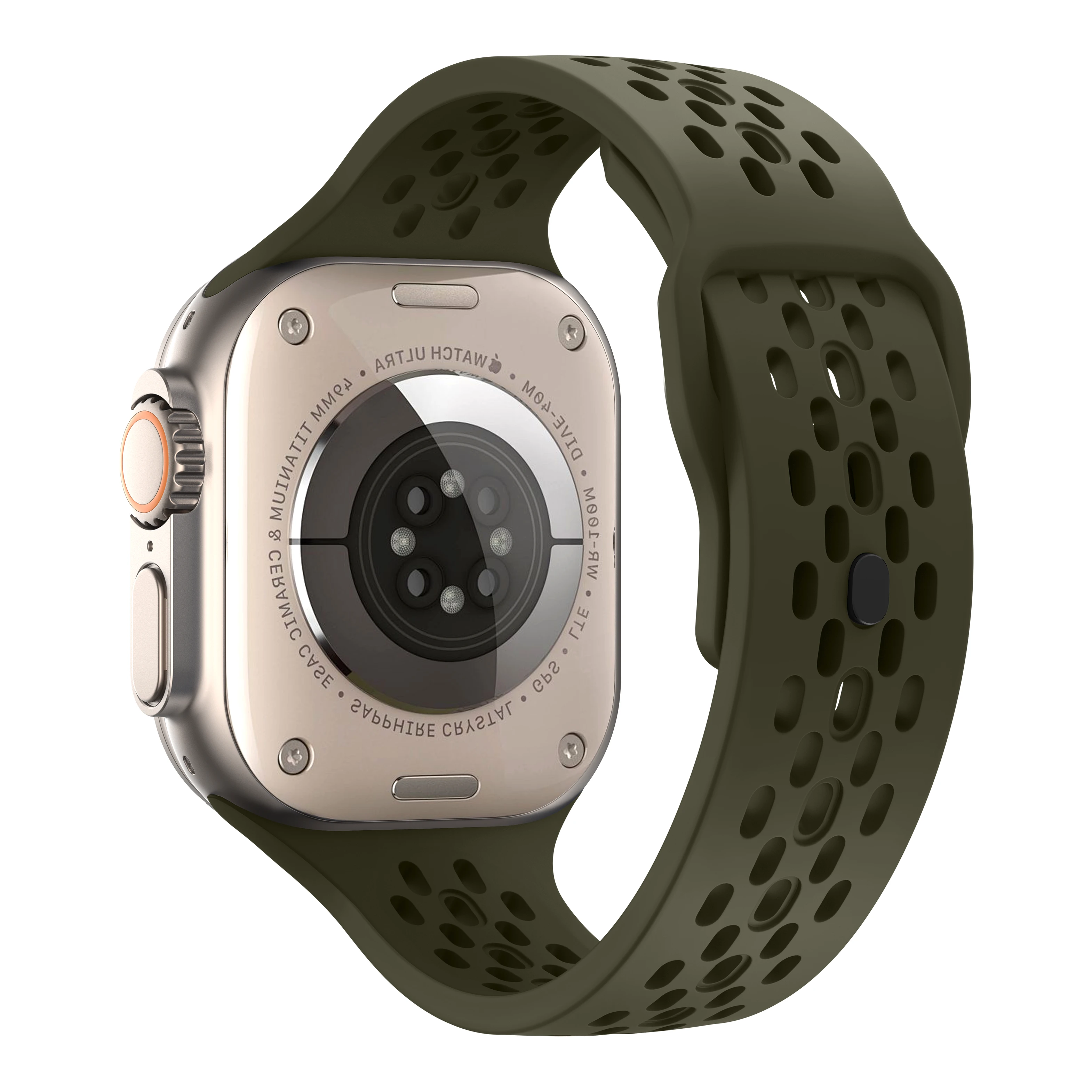 Tali untuk jam tangan Apple, Ultra 2 Band 49mm 10 9 8 7 46mm 45mm 41mm gelang silikon iWatch 6 5 4 SE 44mm 42mm