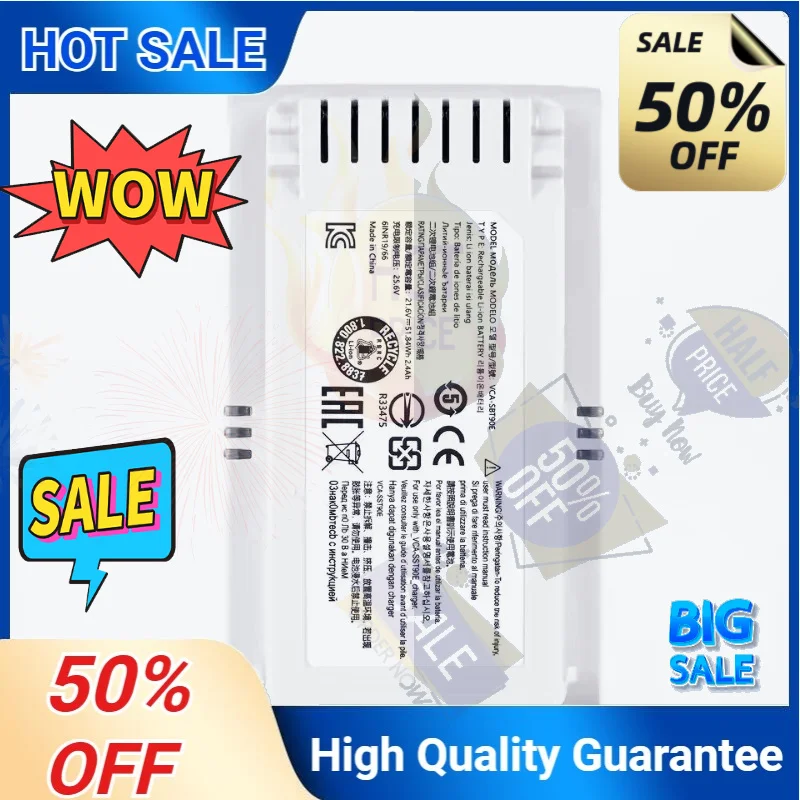 SWZY Replacement Battery 2400mAh/5000mAh 21.6V for Samsung Jet 70 VCA-SBT90E VS15T7032P4 Vacuum Cleaner Battery High Quality Bat