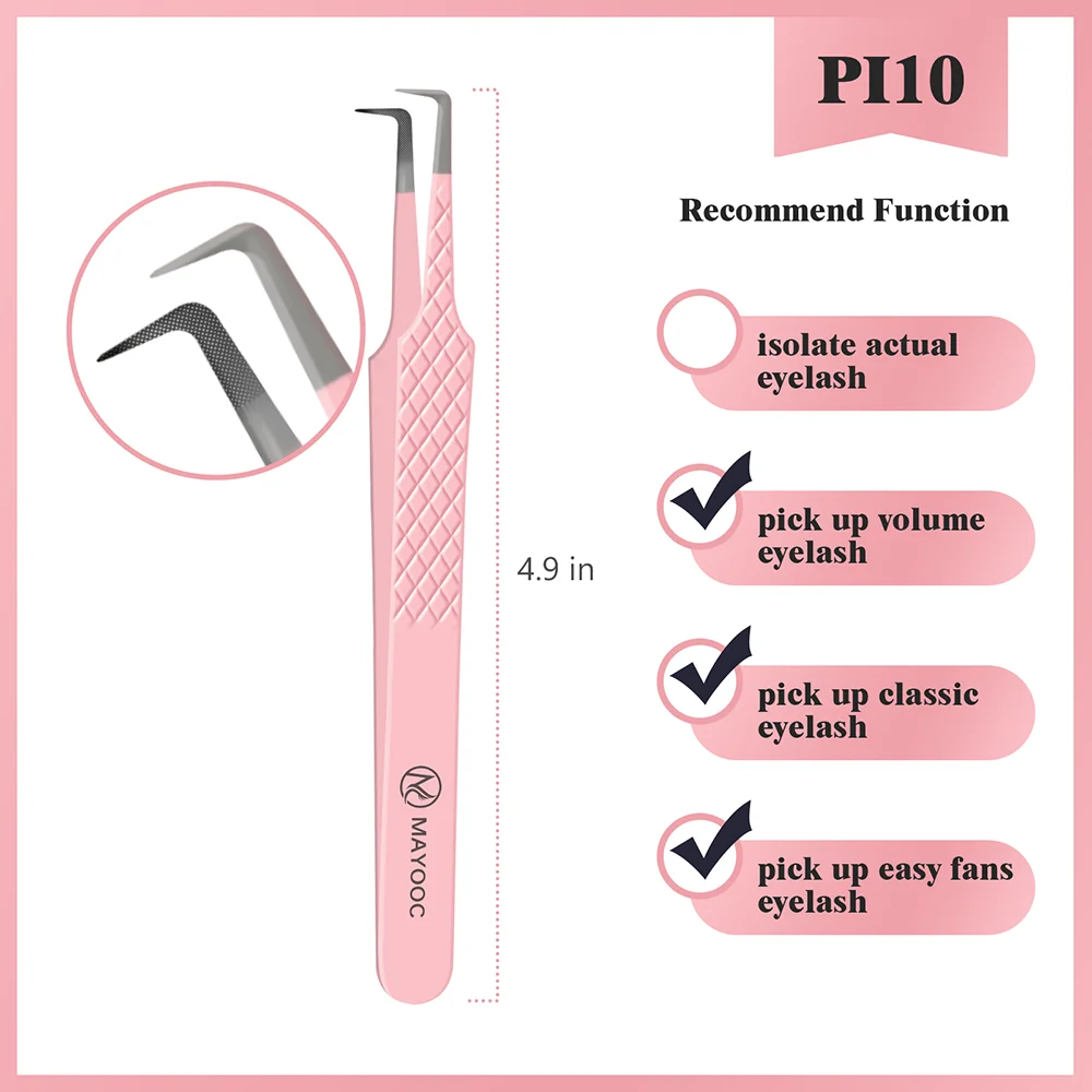 Wimpernverlängerungspinzette mit Faserspitzen, Wimpernkünstler, hochpräzise, superharte, antistatische Pinzette, Make-up-Tools, individuelles Logo – Detail 15