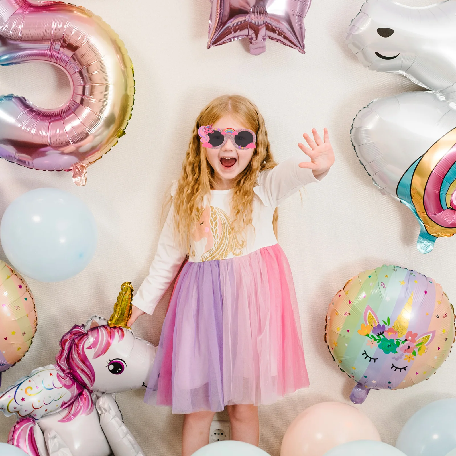 

1 pc Unicorn Glasses Lightweight Plastic Frame With Glitter Surface For Adults Pink Party Glasses Dress Up Accessory