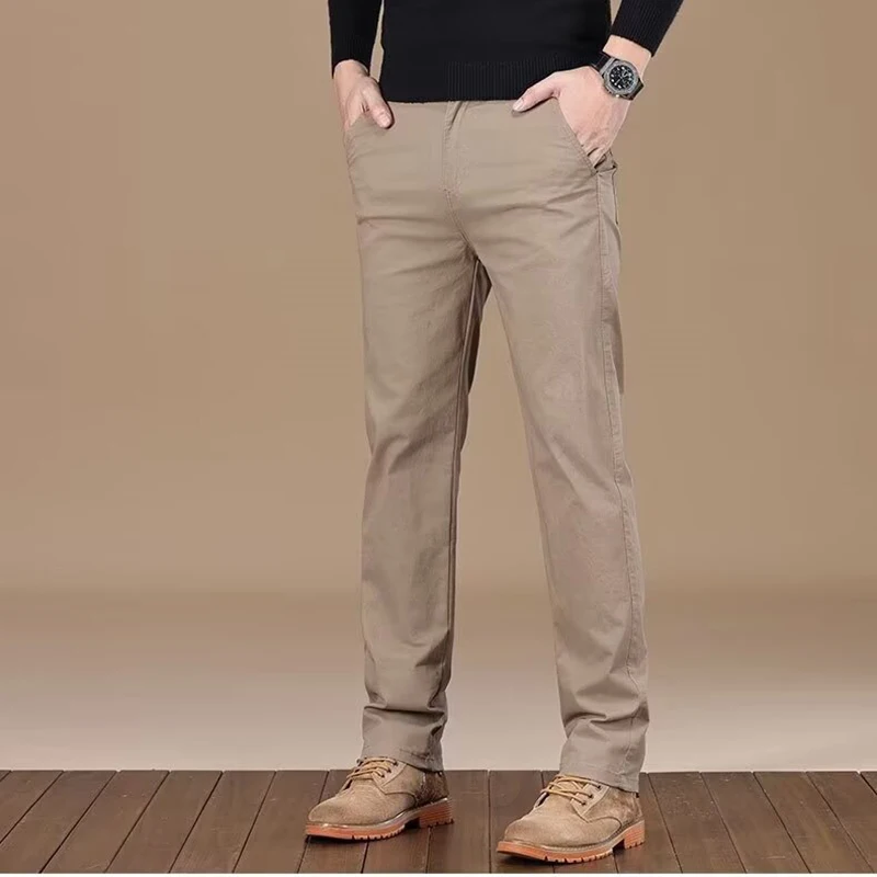 Autumn New Men High Quality Casual Trousers Male Business Straight Leg Suit Pants Fashion Versatile Solid Color Trousers
