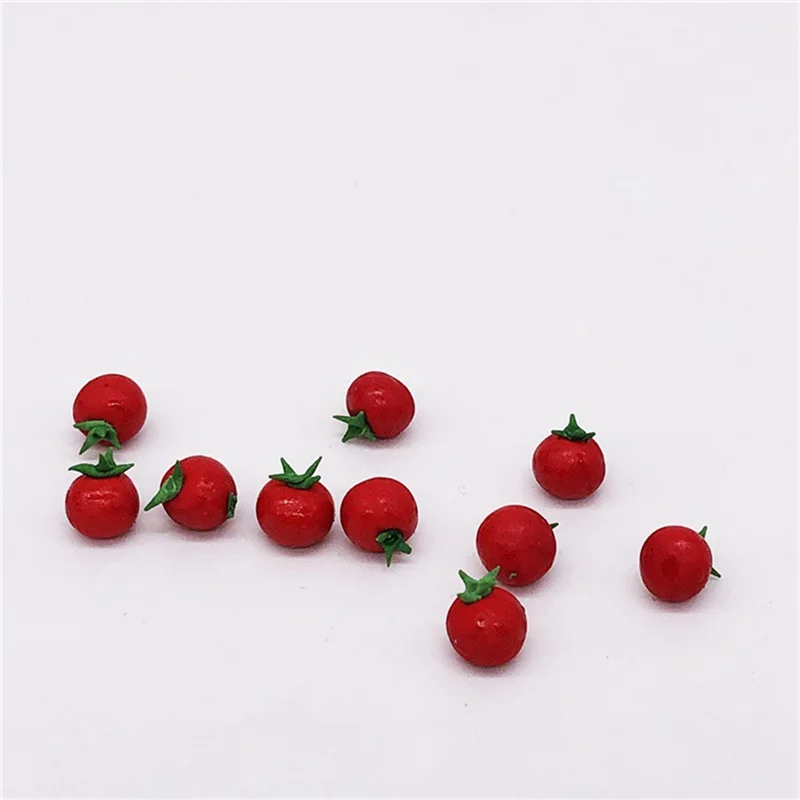 10Pcs Clay 1:12 Scale Dollhouse Fruit Food Vegetables Miniature Tomato for Doll Kitchen Toys