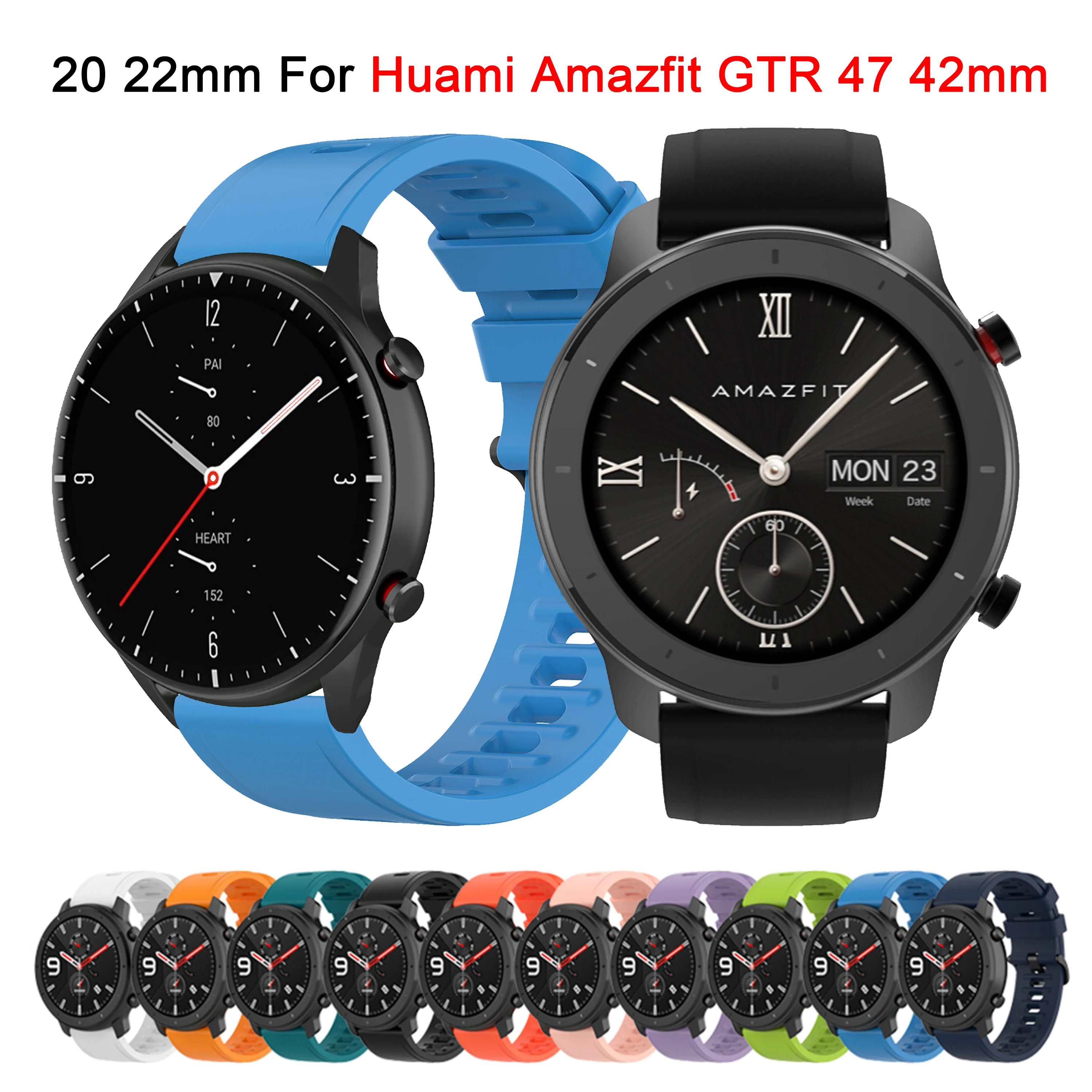 

20 22mm watch band for Amazfit GTR 42 47mm GTR 4 Smart watch strap for Huawei GT2 GT3 Pro 42 46mm Samsung Watch 4 5 Pro Bracelet