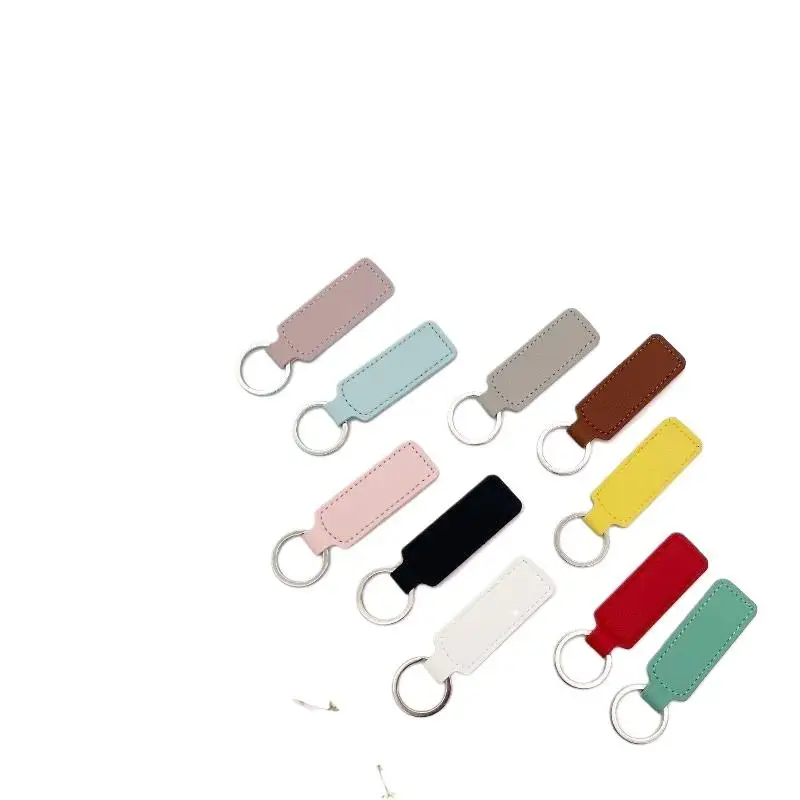 Einfacher Schlüsselanhänger aus PU-Leder, einfarbig, Mini-Schlüsselhalter, Taschenanhänger, Dekoration für Autoschlüssel, Handtasche, DIY-Charms, Geschenk – Detail 6