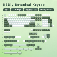 KBDiy 176 Keys PBT GMK Botanical Keycap Custom Double Shot Cherry Profile Keycaps For Mechanical Keyboard MX Switches for GMK75