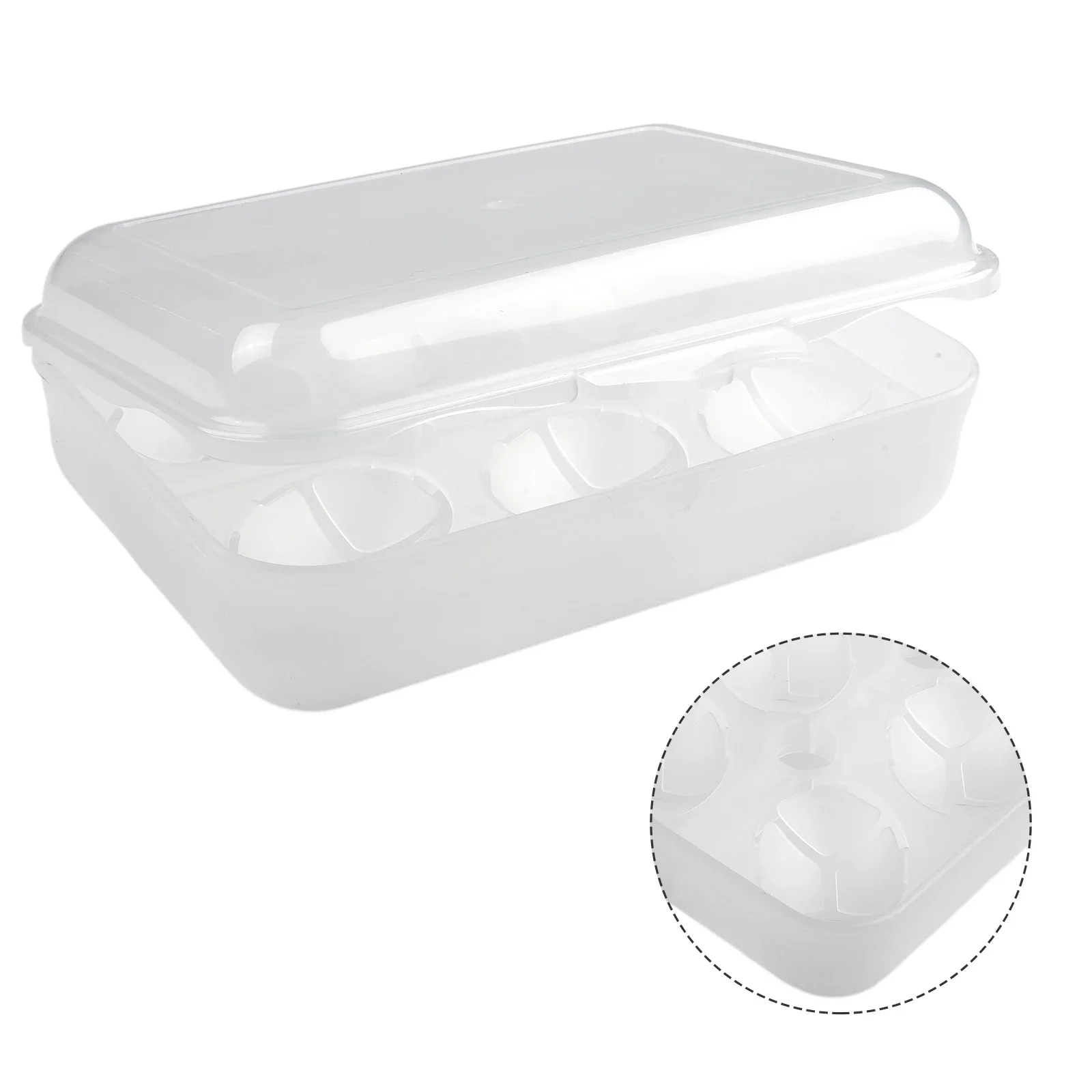 Egg Storage Box Buckle Design Egg Container PP 20 15 5cm 6 Cells Grid Design Holder Egg Box For Camping Kitchen