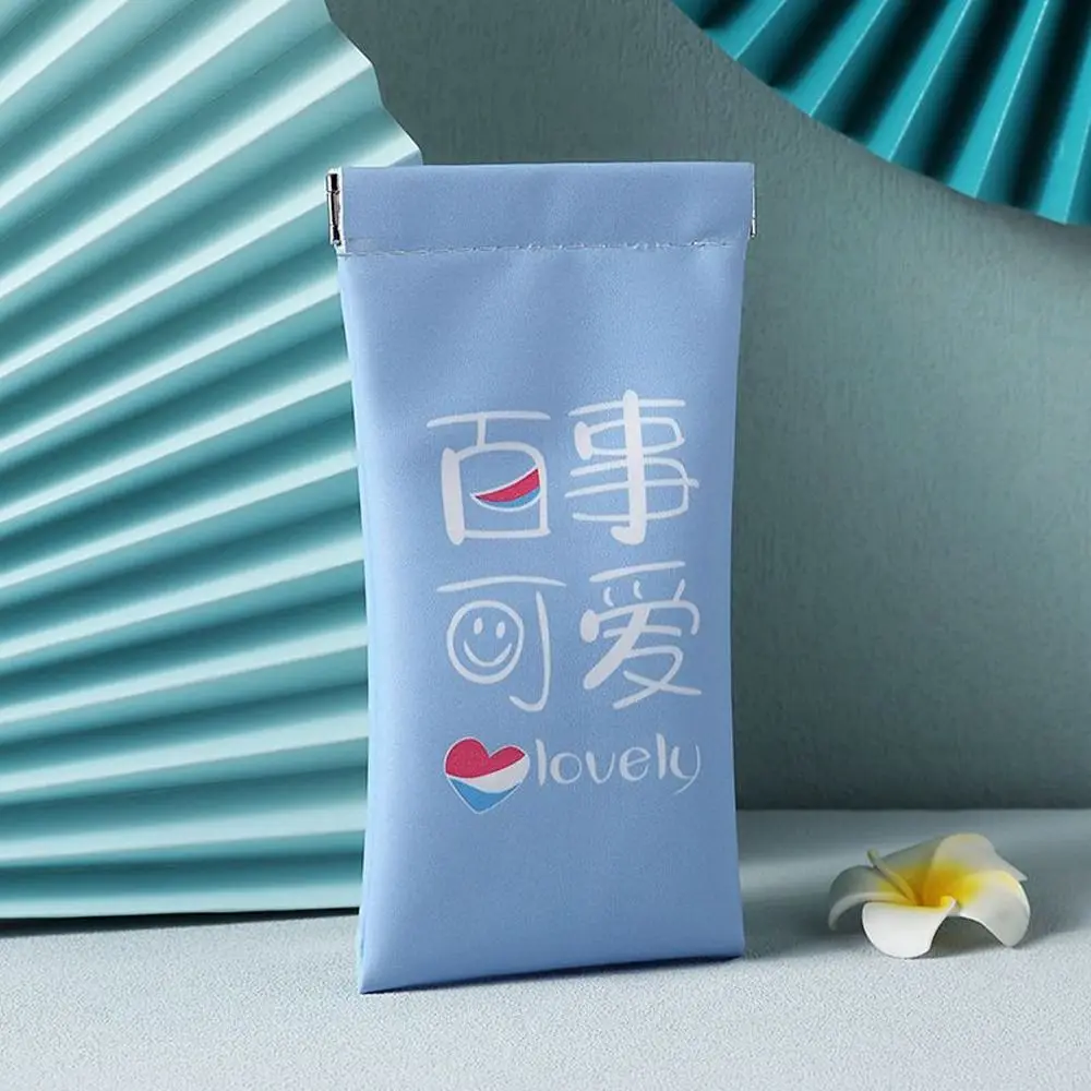 

Protective Case Self-closing Coin Purse Cartoon Girl PU Leather Glasses Case Cosmetic Bag Women Spring Bag Sunglasses Bag