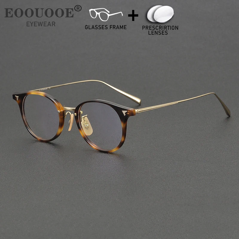 

Fashion Prescription Glasses Men Women Acetate Titanium Optical Myopia Progressive Correct Eye Anti-reflection Lenses Eyewear