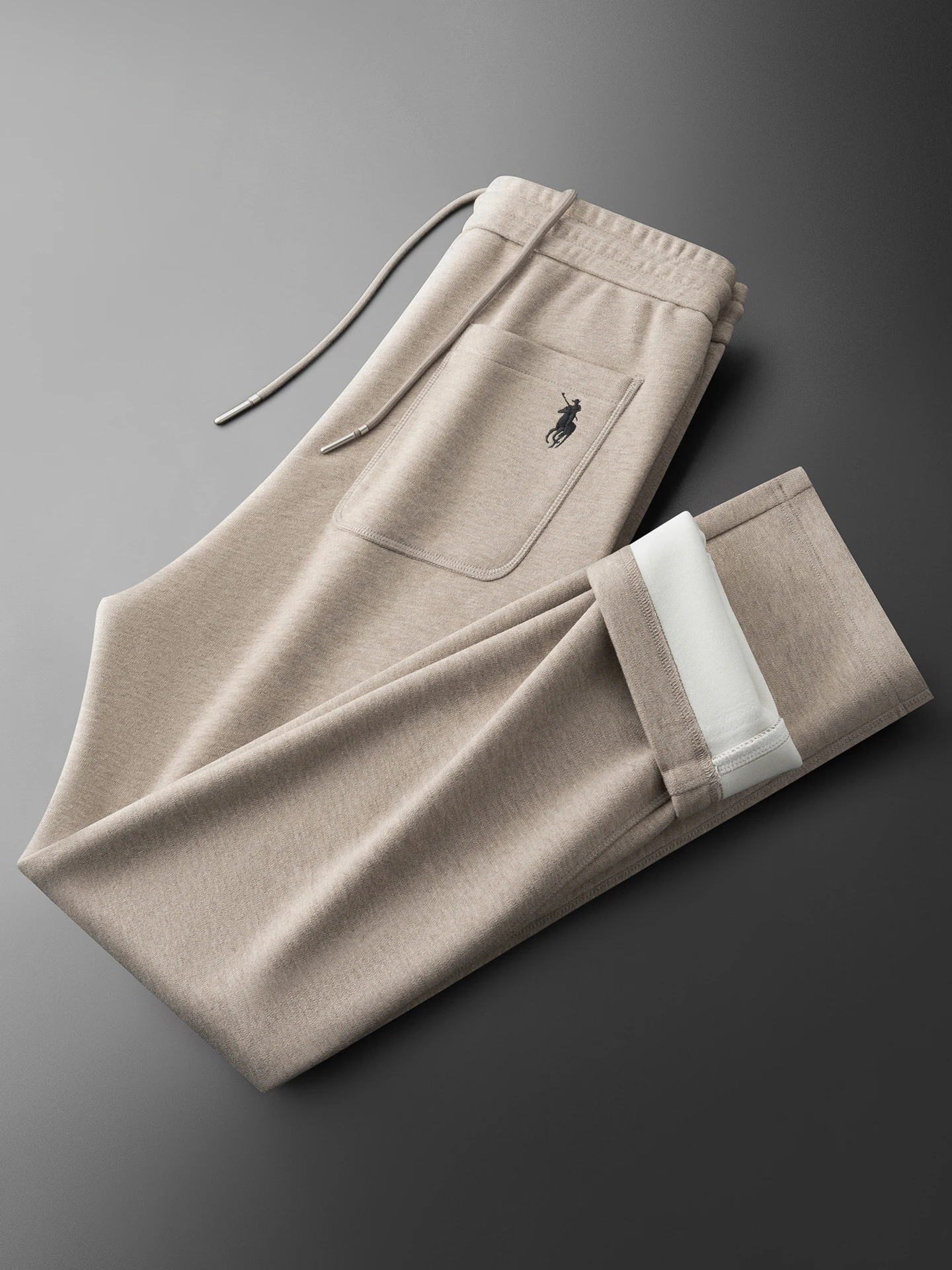 

Winter Warm Thiened Woolen Straight Leg Dstring Casual Pants Men's Slim Fit Cosite Floing Woolen Faionable Ci S...