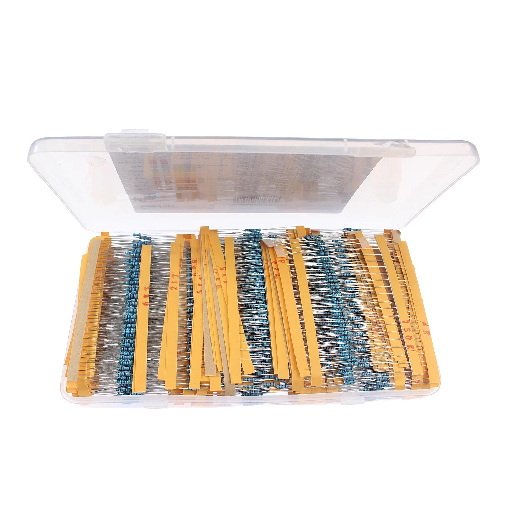 2600PCS High-Quality 1/4W Metal Film Resistor Assorted Kit,130 Values in Box for DIY Electronics,1 ohm~3M ohm set of resistor