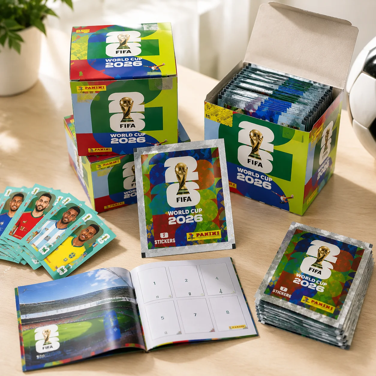 Collection d'autocollants authentiques Panini Coupe du Monde FIFA 2026 Version Internationale – Souvenir de football édition limitée – Cadeaux de fêtes